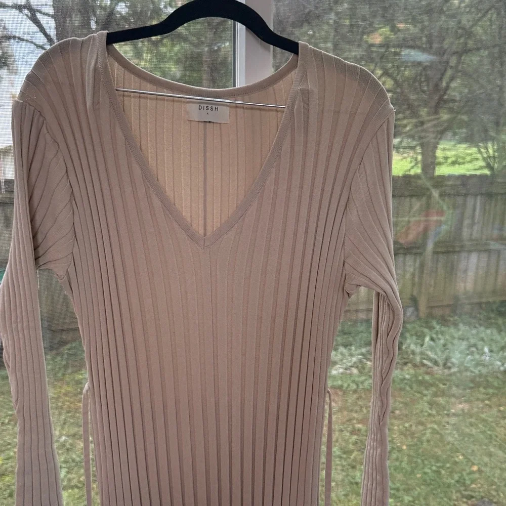 $159 NWT DISSH REIGN STONE SLEEVED KNIT MIDI DRESS SZ L - Picture 6 of 6